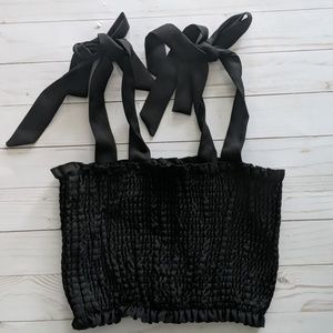 Black Crop Top with Ties